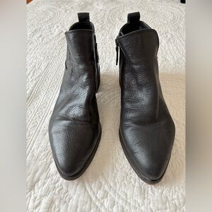 Franco Sarto Sleek Black Leather Booties